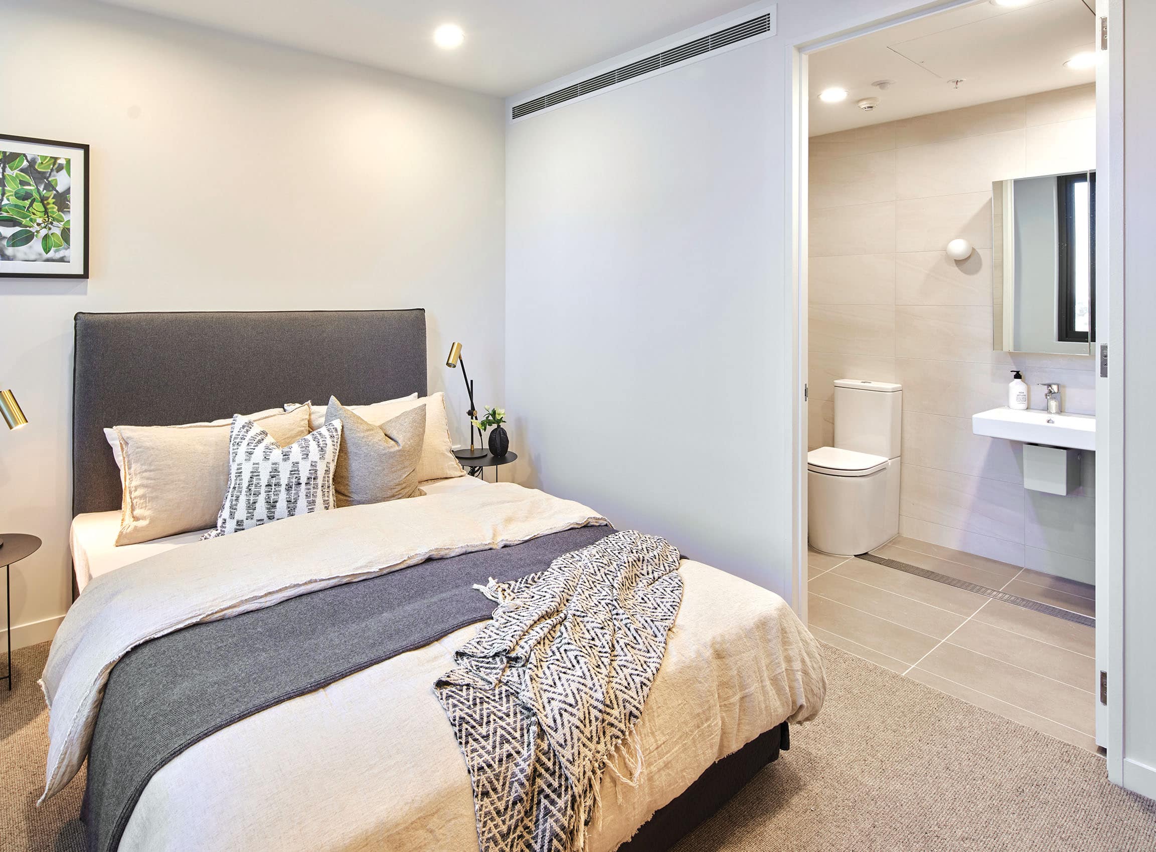 Thoughtfully crafted, tranquil spaces with easy bathroom access.